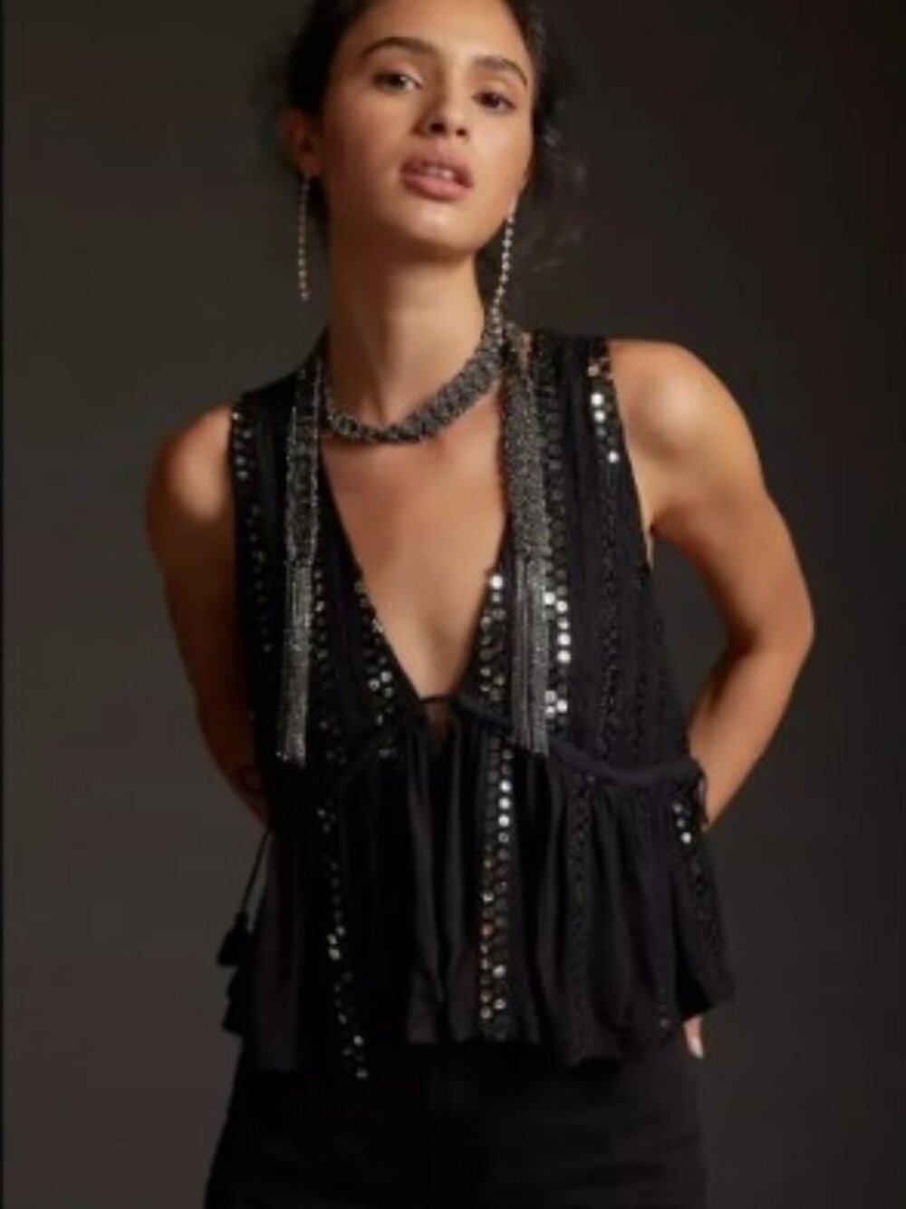 Forever That Girl Sequined V-Neck Tank